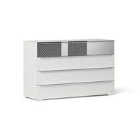 KOMMODE 120/77/40 cm  in Weiss  - Chromfarben/Weiss, Design, Glas/Holzwerkstoff (120/77/40cm) - Joop!