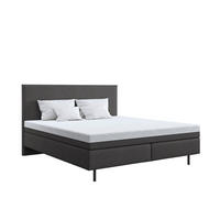 BOXSPRINGBETT 180/200 cm  in Grau, Taupe  - Taupe/Schwarz, Basics, Textil/Metall (180/200cm) - Schlaraffia