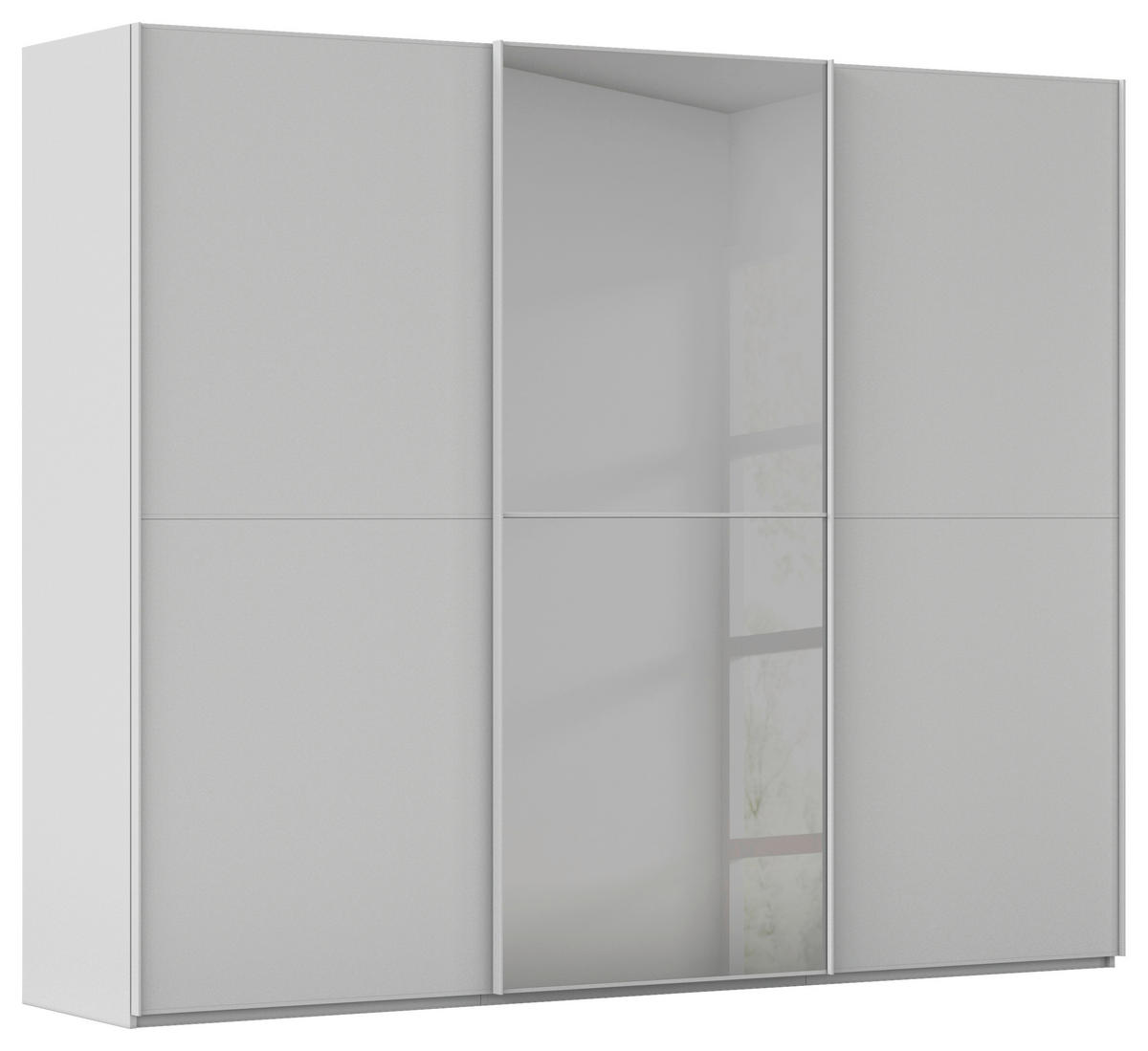 SCHWEBETÜRENSCHRANK  in Grau  - Grau, KONVENTIONELL, Glas/Holzwerkstoff (271/223/68cm) - Novel