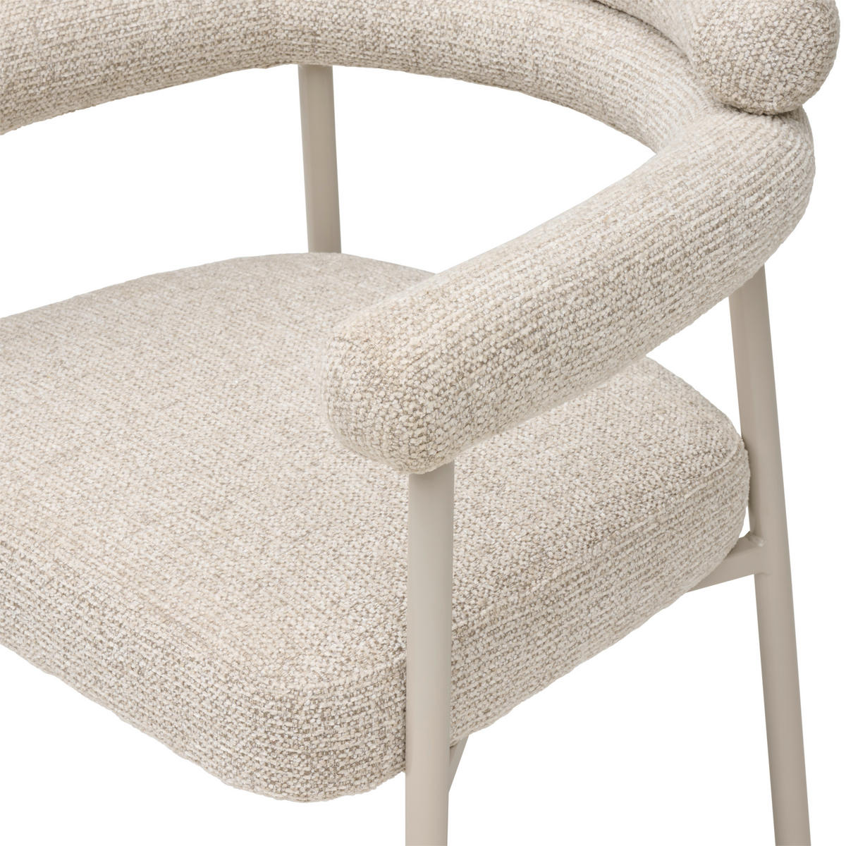 ARMLEHNSTUHL   Webstoff  - Beige/Creme, MODERN, Textil/Metall (65/79/58cm) - MID.YOU
