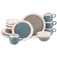 KOMBISERVICE Grau, Türkis, Weiß, Cognac Fjord Bunt 16-teilig 4 Personen  - Türkis/Cognac, Basics, Keramik - Creatable