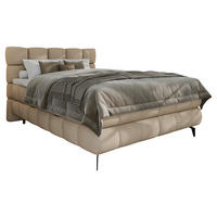 BOXBETT 140/200 cm,  in Beige, Bettkasten, Topper, H3 + H3 = fest  - Beige/Schwarz, Trend, Textil/Metall (140/200cm) - Esposa