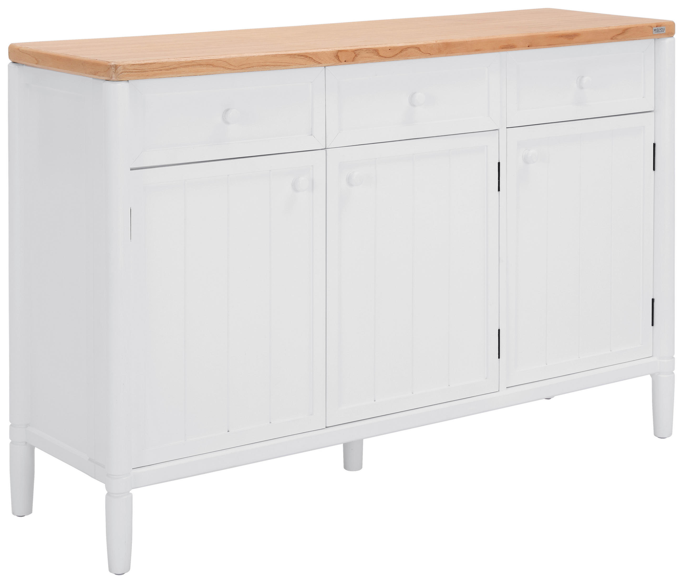 Mid.you Sideboard Natur, Weiß 150x45x97 cm