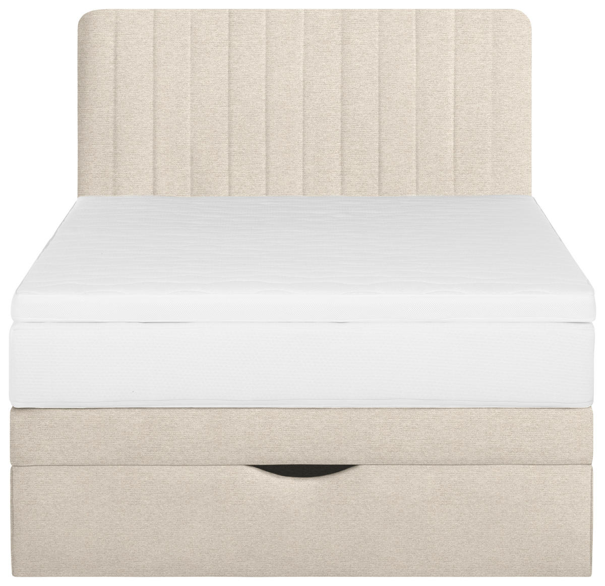 BOXSPRINGBETT 140/200 cm  in Beige  - Beige/Schwarz, KONVENTIONELL, Holzwerkstoff/Kunststoff (140/200cm) - Welnova