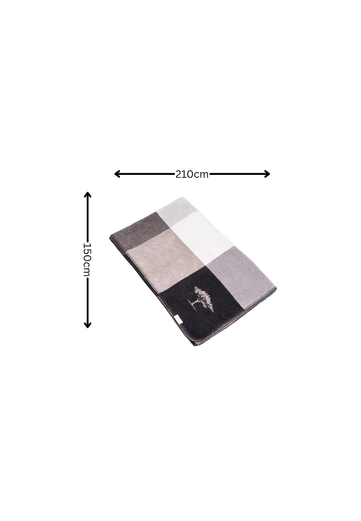 WOHNDECKE Winter 2026 210/150 cm  - Anthrazit/Hellgrau, Basics, Textil (210/150cm) - FYNCH-HATTON