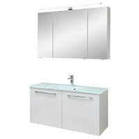 BADEZIMMER 3-teilig  in 105 cm  - Chromfarben/Weiß, KONVENTIONELL, Glas/Holzwerkstoff (105cm) - Xora