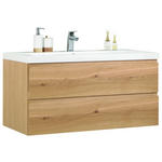 WASCHTISCHKOMBI 106 cm  - Eichefarben/Weiß Hochglanz, MODERN, Holz/Holzwerkstoff (106cm) - Novel