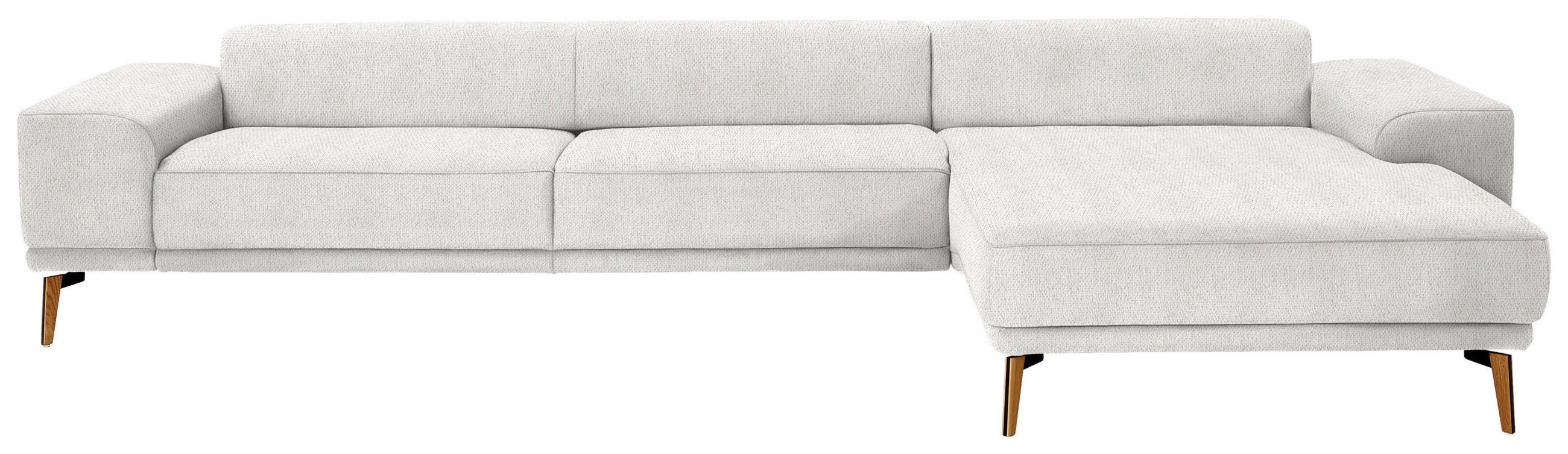 ECKSOFA in Flachgewebe Weiss  - Wildeiche/Weiss, Design, Holz/Textil (334/193cm) - Niels Andersson