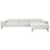 ECKSOFA in Flachgewebe Weiss  - Wildeiche/Weiss, Design, Holz/Textil (334/193cm) - Niels Andersson