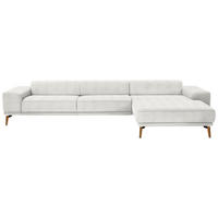 CANAPÉ D'ANGLE in Flachgewebe Weiss  - Wildeiche/Weiss, Design, Holz/Textil (334/193cm) - Niels Andersson
