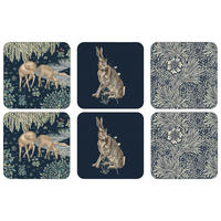 UNDERLÄGG 6 delar  - grön/blå, Design, trä (10,5/10,5cm) - Morris & Co