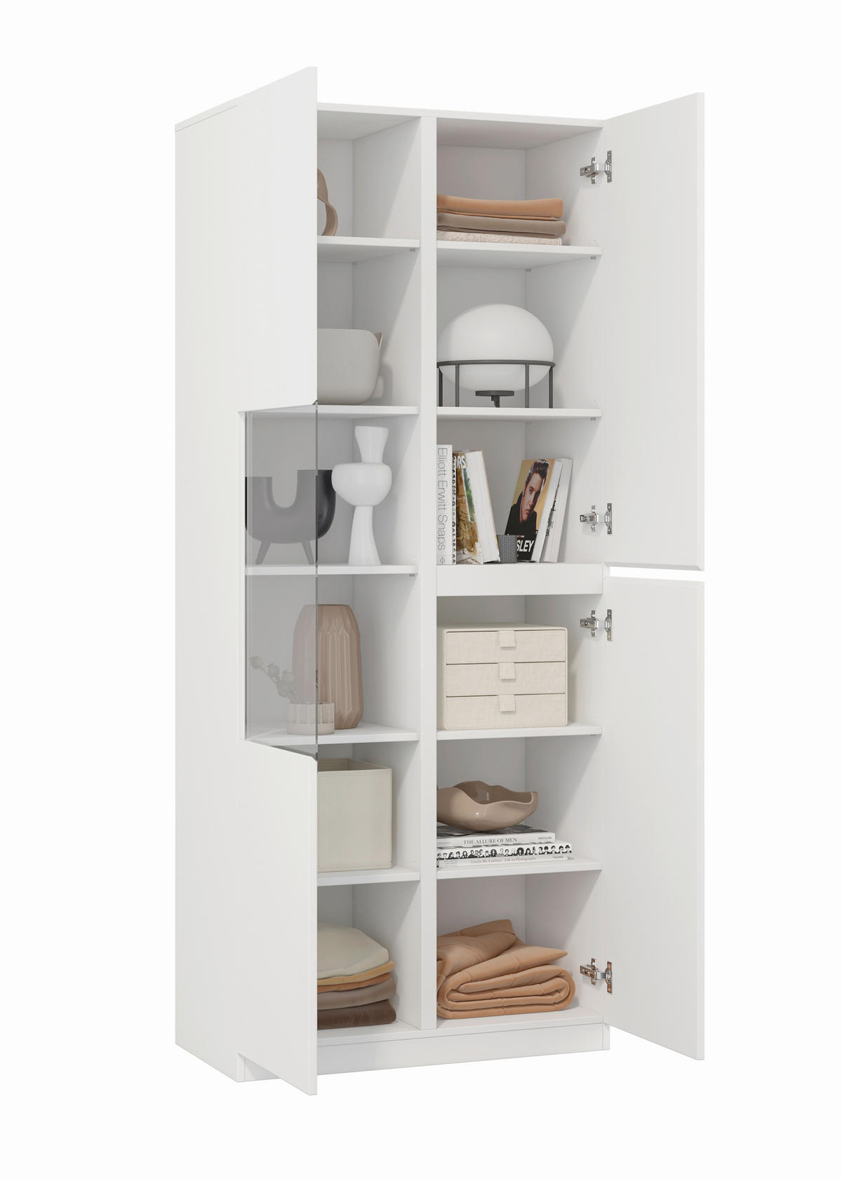 VITRINE  in Weiß  - Weiß, Design, Glas/Holzwerkstoff (79,4/187,5/40cm) - MID.YOU