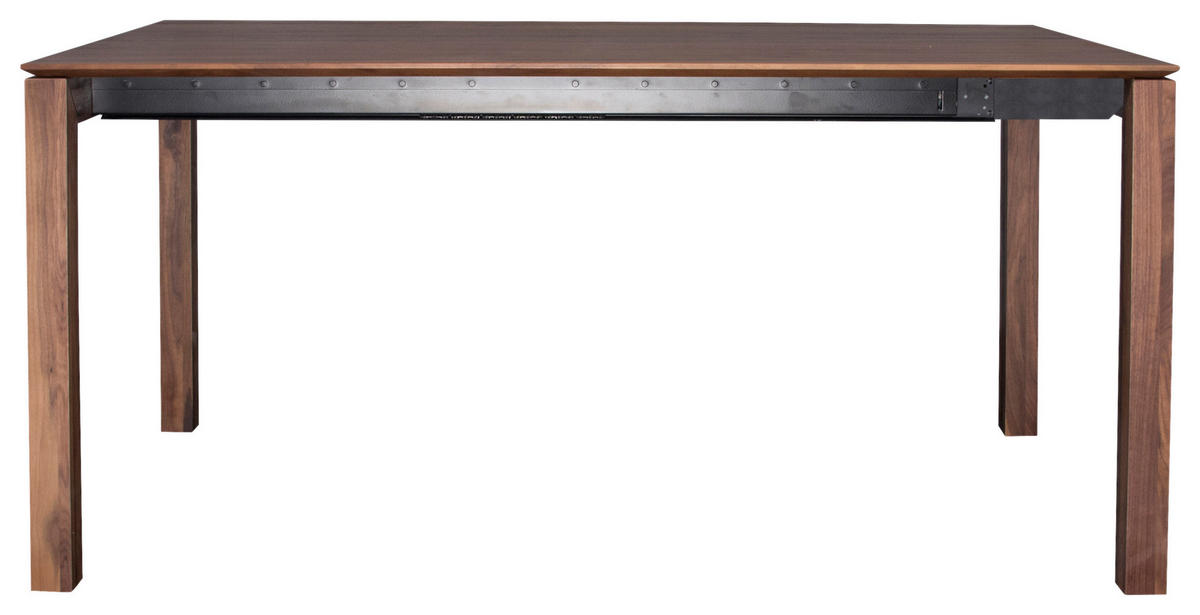 ESSTISCH in Holz 160-220/90/75 cm  - Nussbaumfarben, Konventionell, Holz (160-220/90/75cm)