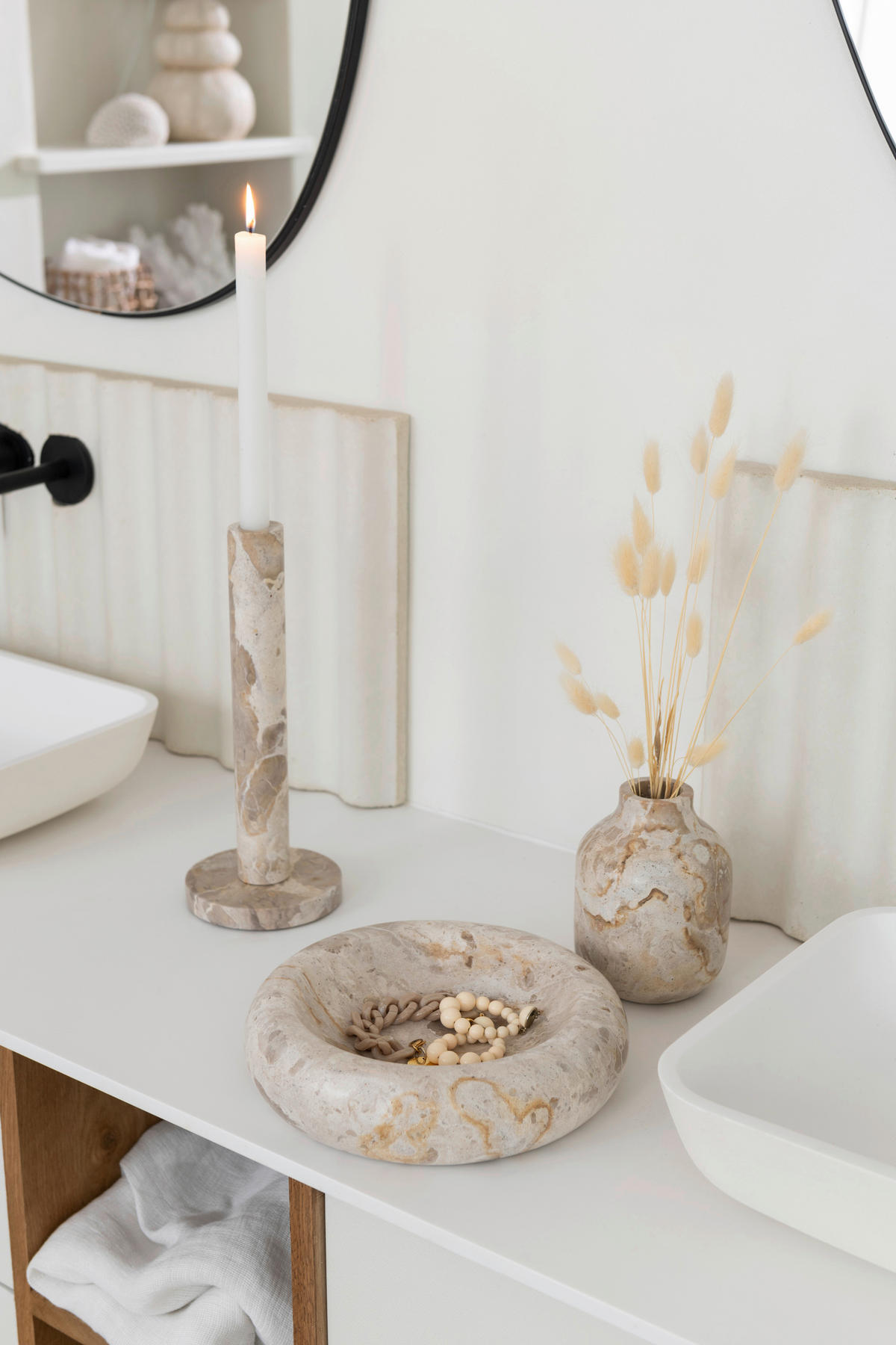 DEKOSCHALE - Beige, Basics, Stein (25/25/6cm) - Ambia Home