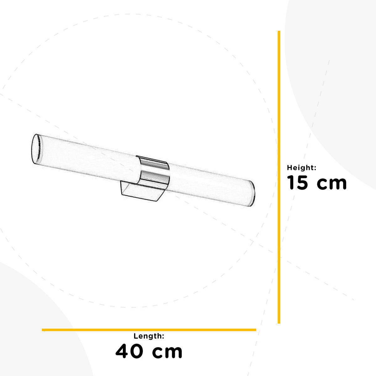 LED-WANDLEUCHTE 40/10/15 cm   - Silberfarben/Weiß, Basics, Metall (40/10/15cm)
