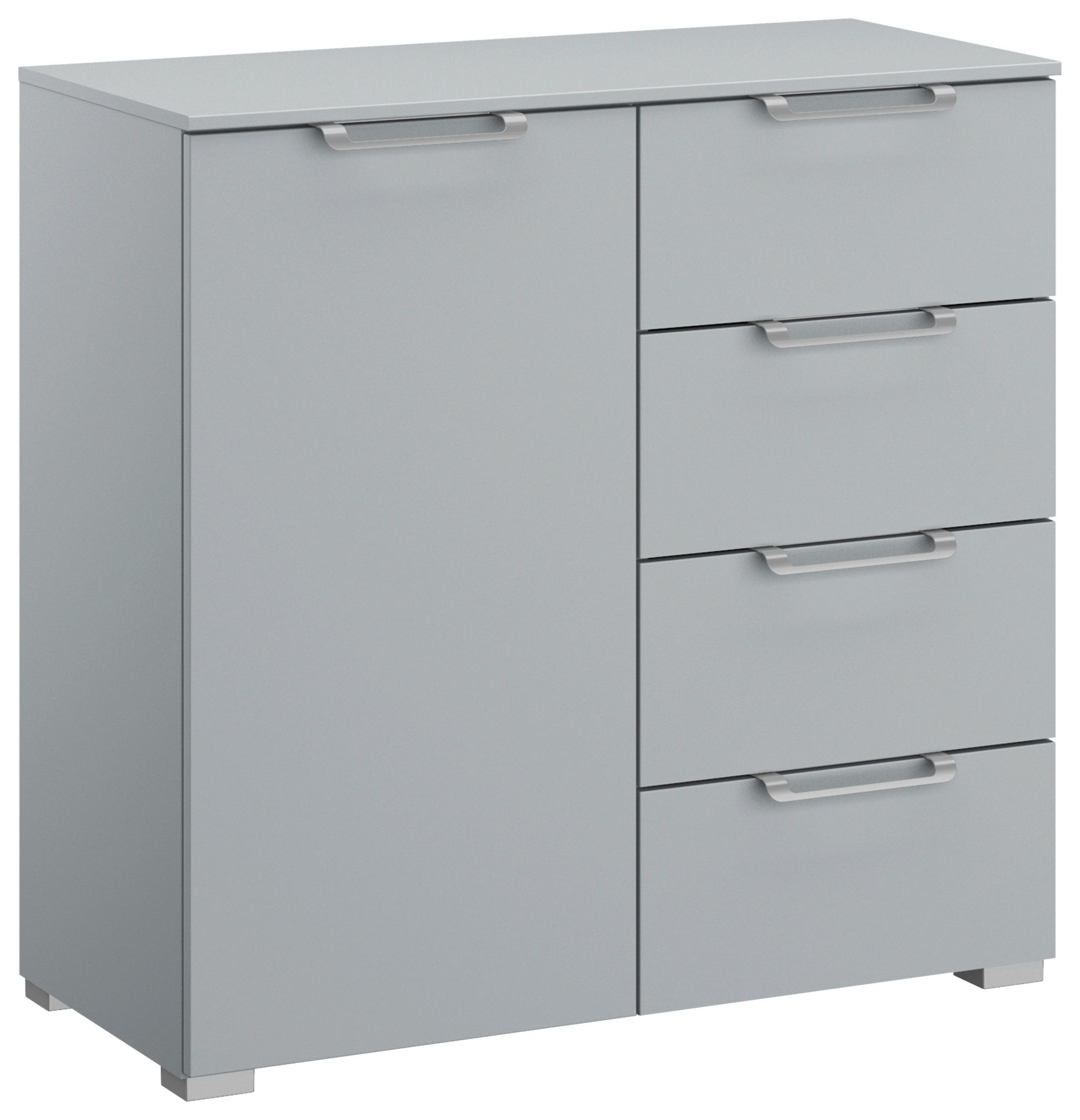 KOMMODE  in 80/81/42 cm  - Silberfarben/Hellgrau, Design, Holzwerkstoff/Kunststoff (80/81/42cm) - Novel