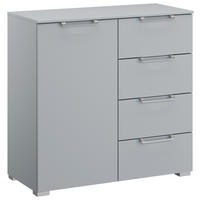 KOMMODE  in 80/81/42 cm  - Silberfarben/Hellgrau, Design, Holzwerkstoff/Kunststoff (80/81/42cm) - Novel