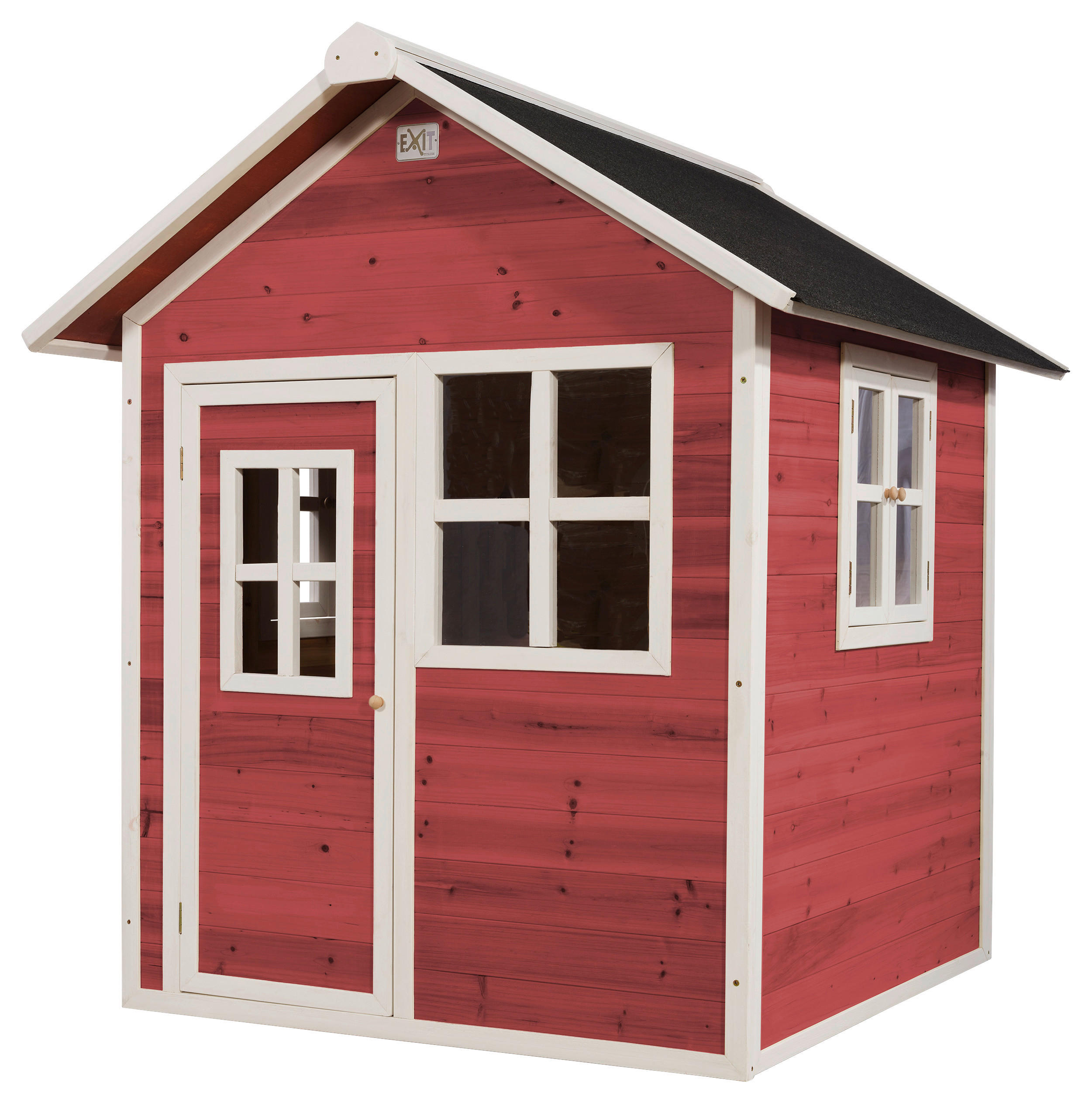 SPIELHAUS EXIT LOFT 100 ROT - Rot, KONVENTIONELL, Holz (149/135/159cm) - Dutch Toys Group