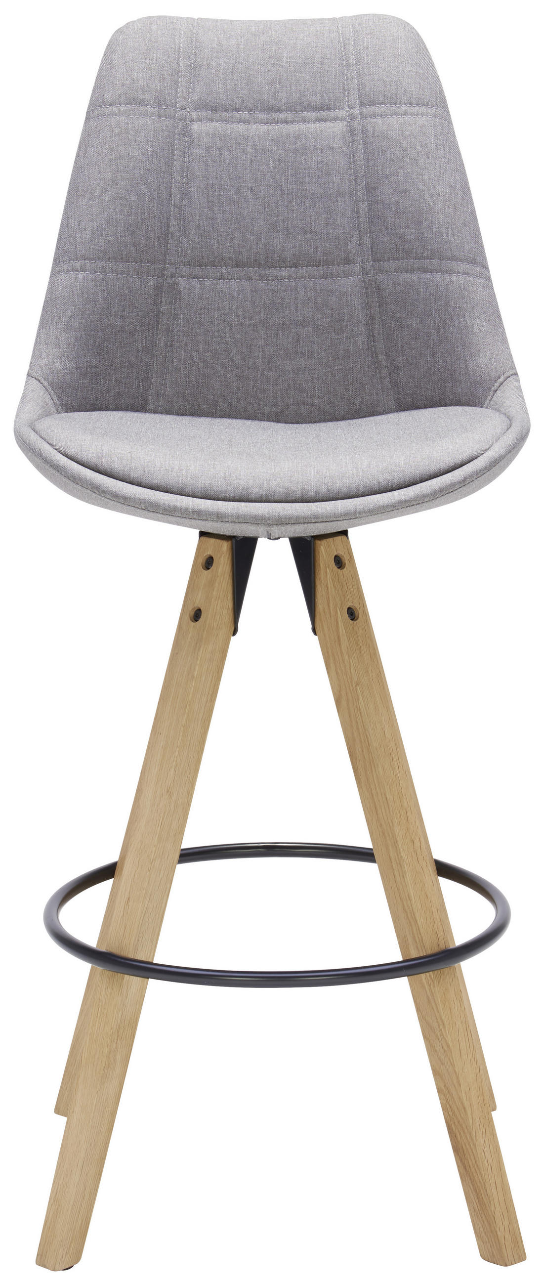 BARHOCKER in Textil Eichefarben, Hellgrau  - Eichefarben/Hellgrau, Design, Holz/Textil (49/113,5/56cm) - Carryhome