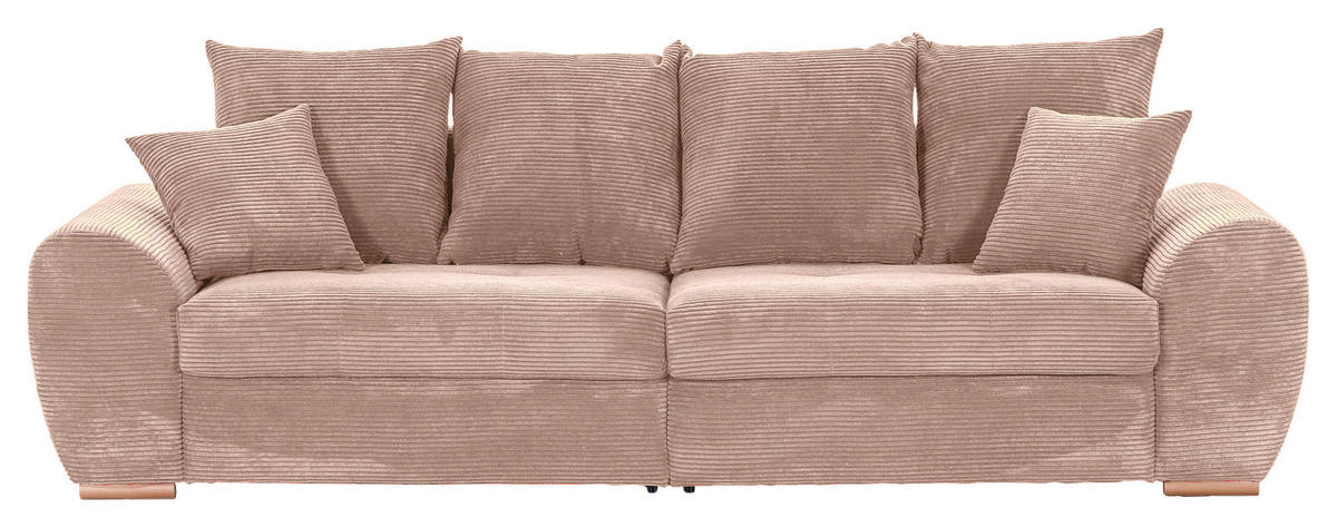 BIGSOFA in Cord Altrosa  - Eichefarben/Altrosa, Konventionell, Holz/Textil (270/72/109cm) - Carryhome
