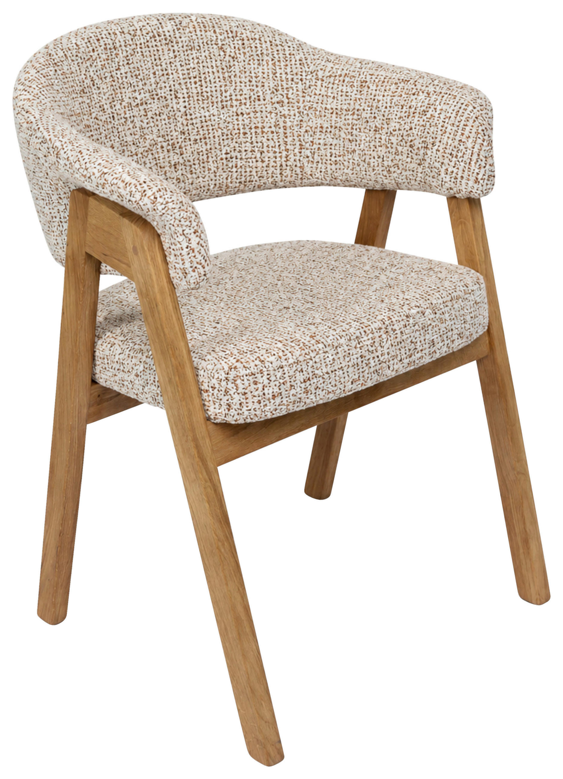 ARMLEHNSTUHL   Bouclé  Eichefarben, Beige  - Eichefarben/Beige, KONVENTIONELL, Holz/Textil (63,5/82/58cm) - Linea Natura