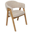 ARMLEHNSTUHL   Bouclé  Eichefarben, Beige  - Eichefarben/Beige, KONVENTIONELL, Holz/Textil (63,5/82/58cm) - Linea Natura