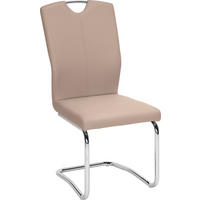 SCAUN BUCATARIE din metal, textil maro, culoare crom  - maro/culoare crom, Design, metal/textil (58,5/99,5/46cm) - Hom`in