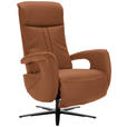 RELAXSESSEL in Leder Cognac  - Cognac/Schwarz, Design, Leder/Metall (71/112/83cm) - Dieter Knoll