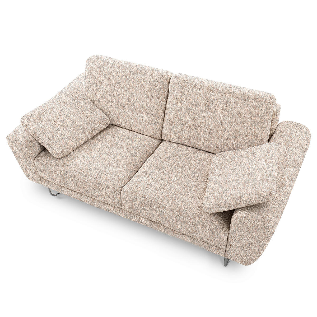 2-SITZER-SOFA SPRING in Webstoff Blau, Gelb, Rot, Weiß Modern  - Chromfarben/Blau, Design, Textil/Metall (157/85/92cm) - Livetastic