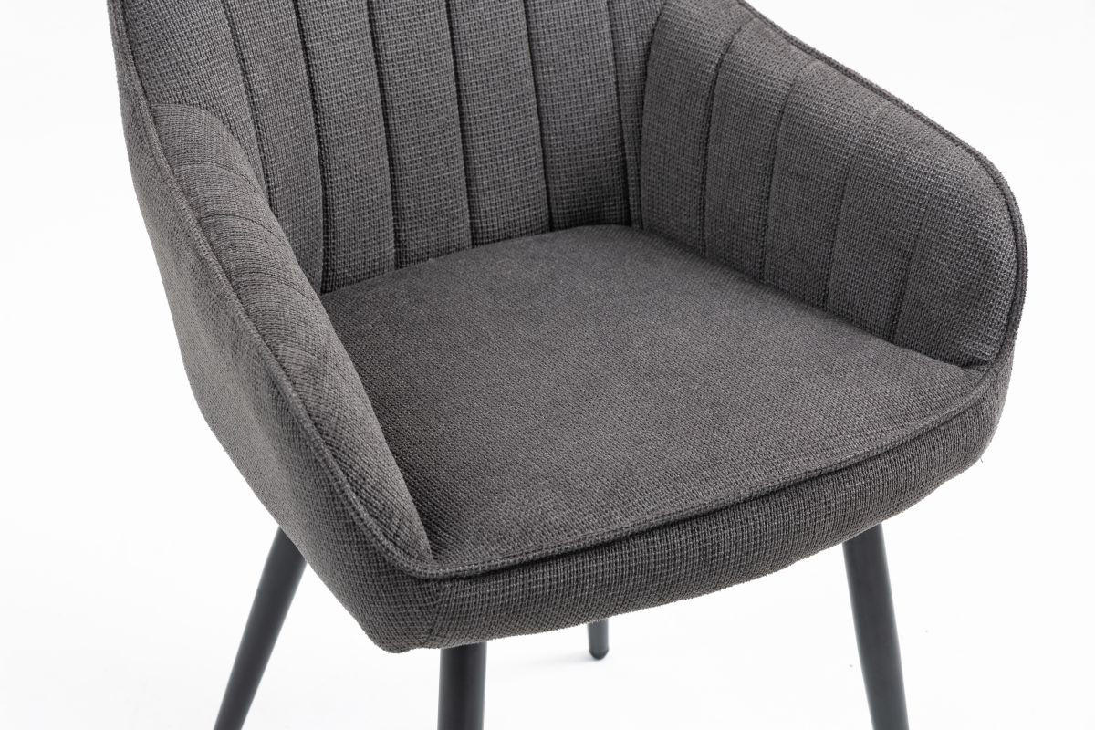 ARMLEHNSTUHL  in Eisen  - Anthrazit/Schwarz, MODERN, Textil/Metall (63/83/63cm) - Livetastic