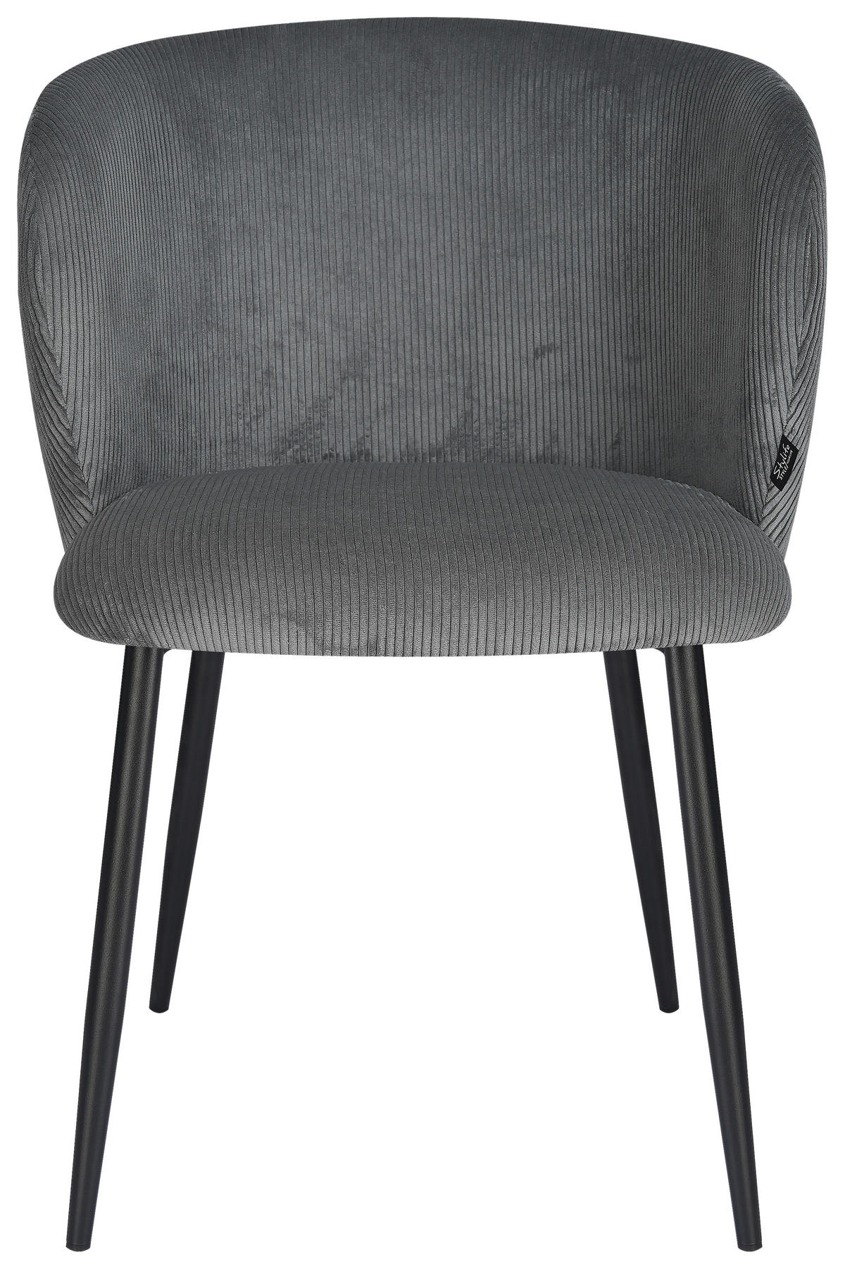STUHL  Stoffauswahl Cord  Schwarz, Dunkelgrau  - Dunkelgrau/Schwarz, Design, Textil/Metall (56/78/59cm) - Stylife