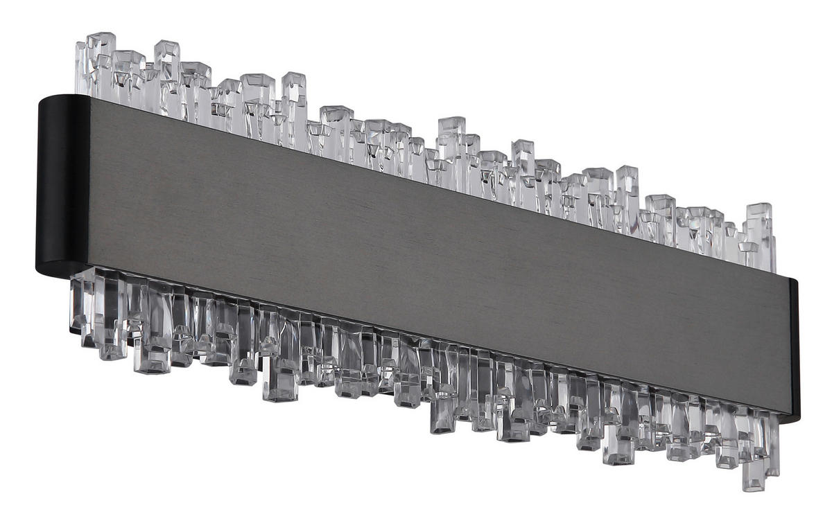 LED-WANDLEUCHTE 120/8/4 cm   - Klar/Schwarz, Design, Kunststoff/Metall (120/8/4cm) - Globo