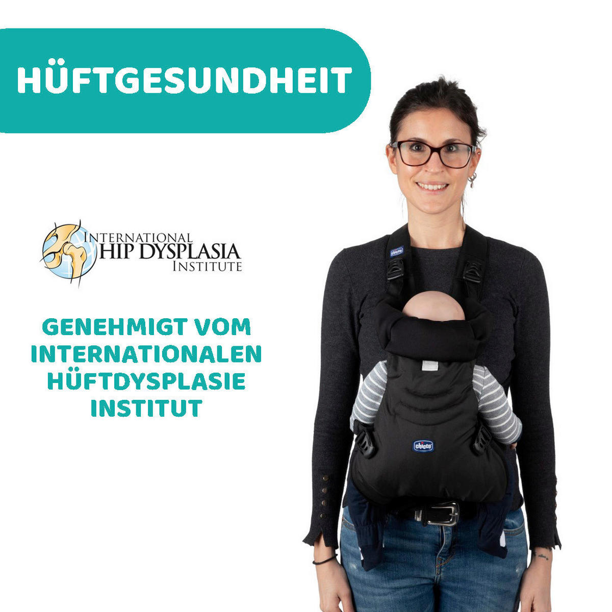 BABYTRAGE Easy Fit  - Schwarz, Basics, Textil (33/55cm) - Chicco