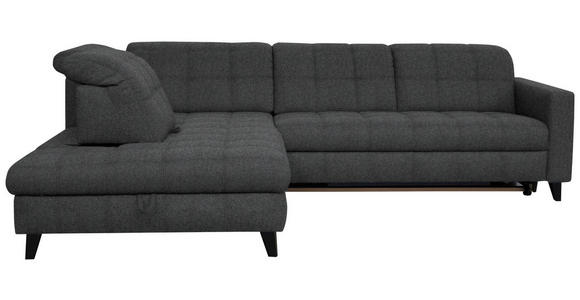 ECKSOFA in Webstoff Dunkelgrau 216/297 cm - Dunkelgrau/Schwarz, Design, Holz/Textil (216/297cm) - Xora