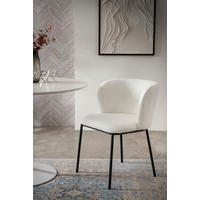 STUHL-SET 2 Stück  in Bouclé Textil  - Schwarz/Weiß, MODERN, Textil/Metall (54,5/76/59cm) - Livetastic