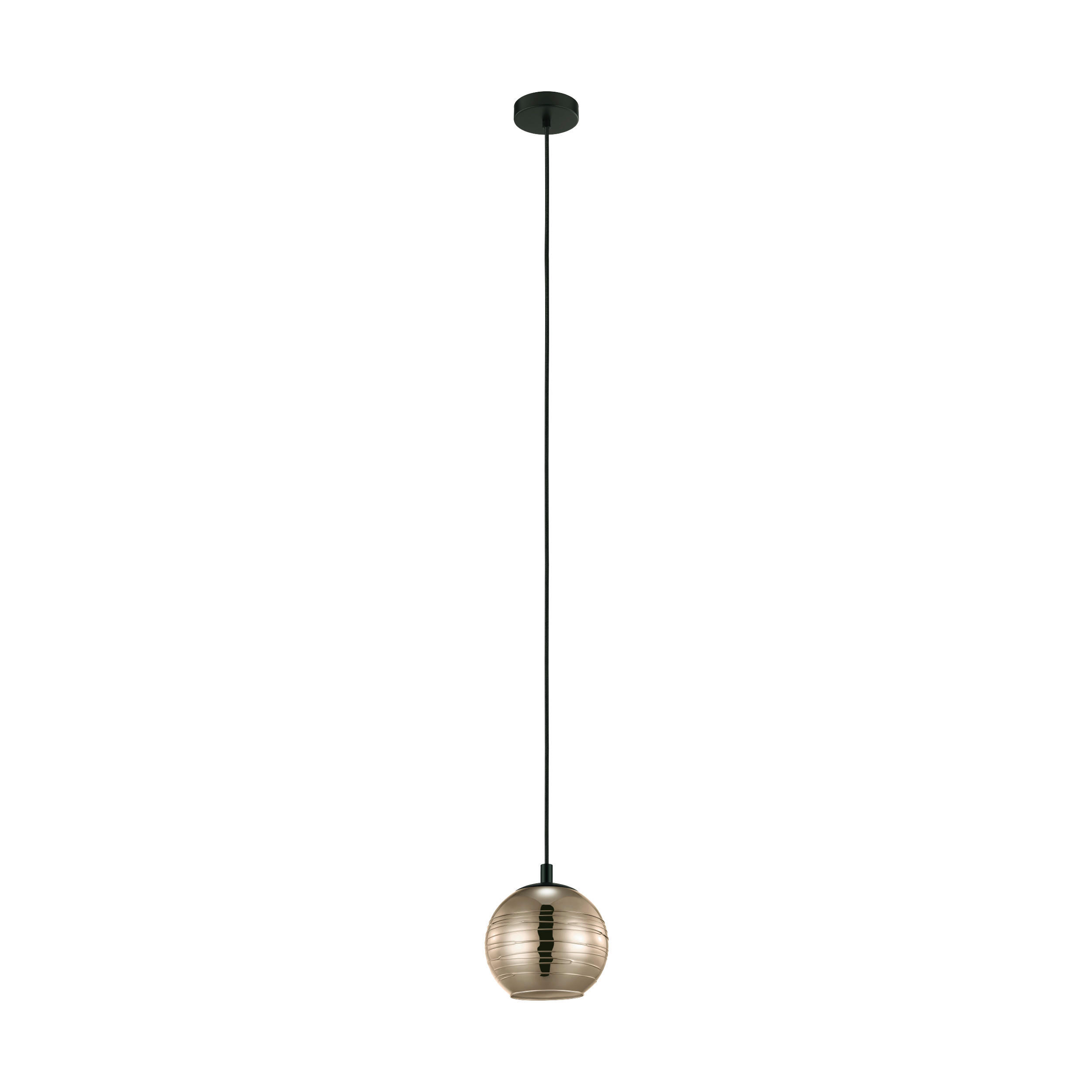 HÄNGELEUCHTE 18/150 cm   - Goldfarben/Schwarz, KONVENTIONELL, Glas/Metall (18/150cm) - Eglo