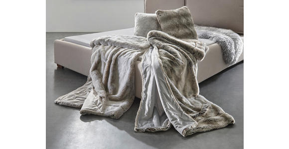 FELLDECKE SILBERFUCHS 150/200 cm - Silberfarben, KONVENTIONELL, Textil/Fell (150/200cm) - Novel