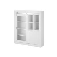 VITRINE  in Weiß, Weiß Hochglanz  - Chromfarben/Weiß Hochglanz, Design, Holzwerkstoff/Metall (133/152/38cm) - Livetastic