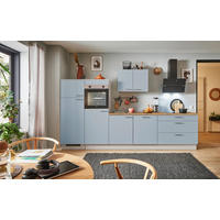 KÜCHENBLOCK PN 105 340 cm  in Eichefarben, Kaschmir, Pastellblau  - Kaschmir/Edelstahlfarben, Design, Holzwerkstoff/Metall (340cm) - Pino