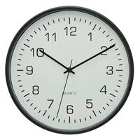 RÁDIEM ŘÍZENÉ HODINY, černá, bílá, 30 cm - bílá/černá, Basics, kov/plast (30cm) - Ambia Home