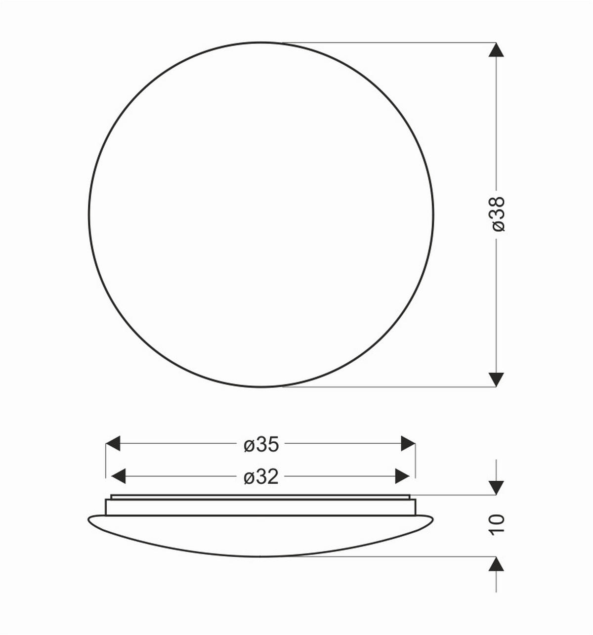 LED-TAKLAMPA 38/38/10 cm  - vit, Basics, metall (38/38/10cm)