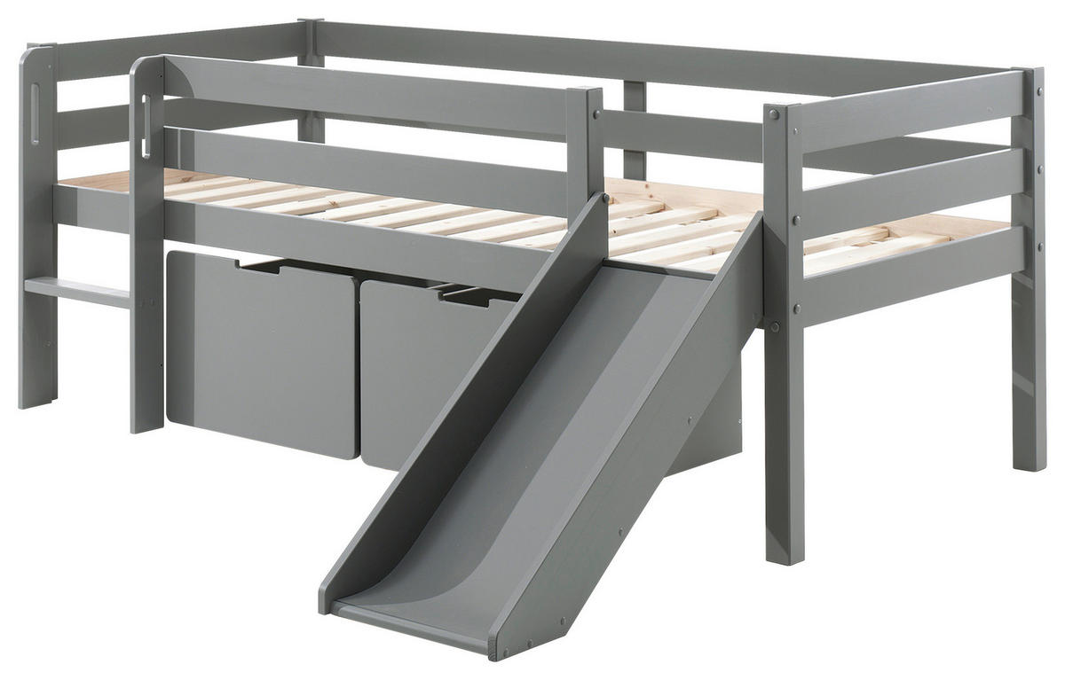 SPIELBETT Rollrost, Bettschublade, Absturzsicherung 90/200 cm  in Grau  - Grau, MODERN, Holz/Holzwerkstoff (90/200cm) - MID.YOU