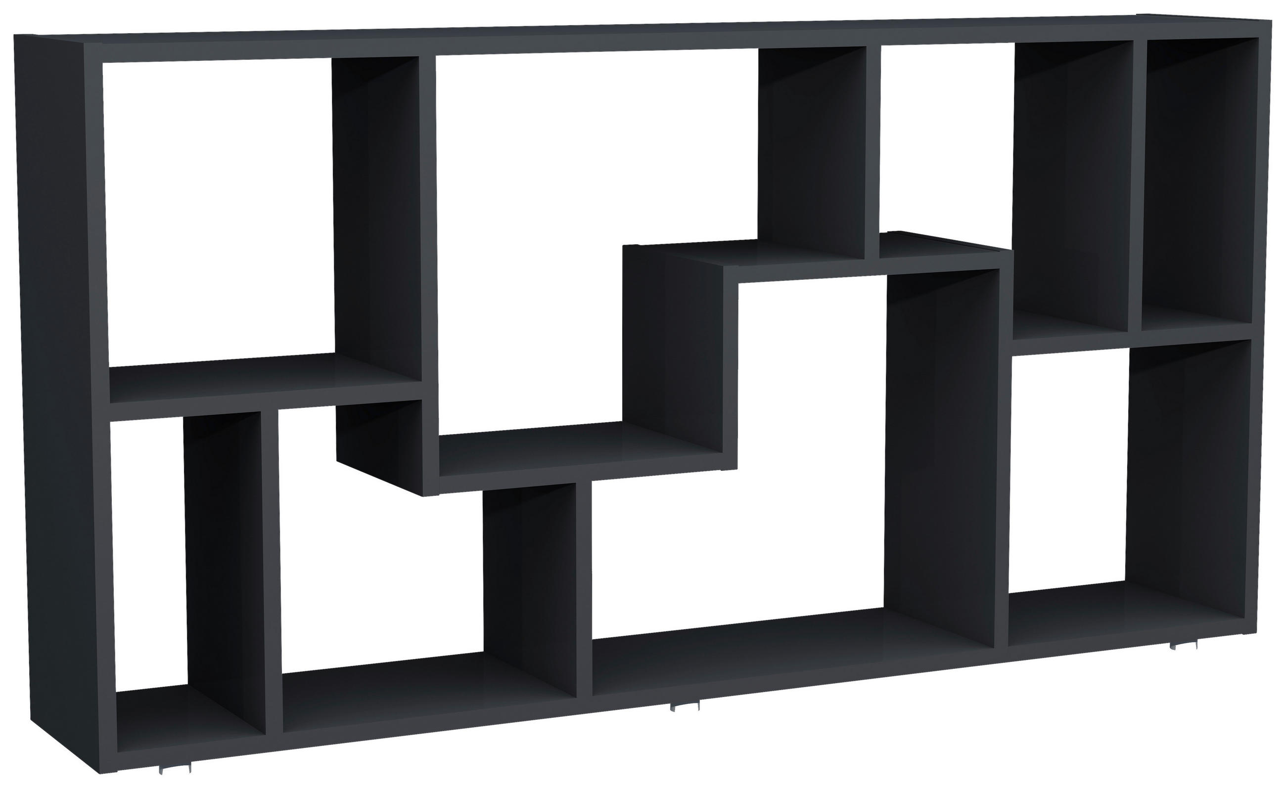 REGAL  116/58/20 cm Anthrazit  - Anthrazit/Silberfarben, Design, Holzwerkstoff/Kunststoff (116/58/20cm) - MID.YOU