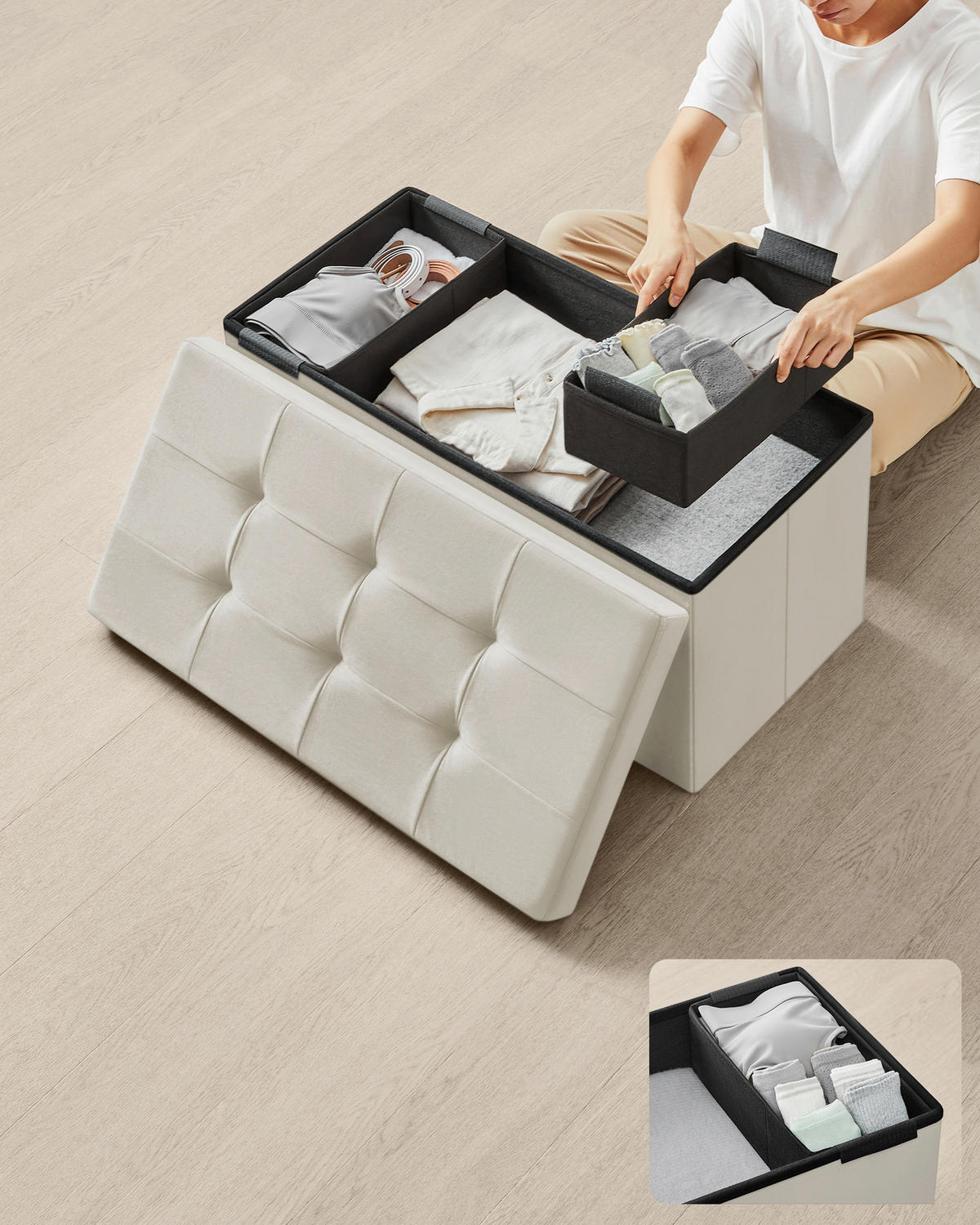 SITZBOX  - Creme, Basics, Textil (76/38/38cm)