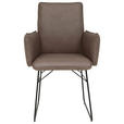 ARMLEHNSTUHL  in Stahl Mikrofaser  - Schwarz/Braun, Design, Textil/Metall (61/91/60cm) - Dieter Knoll