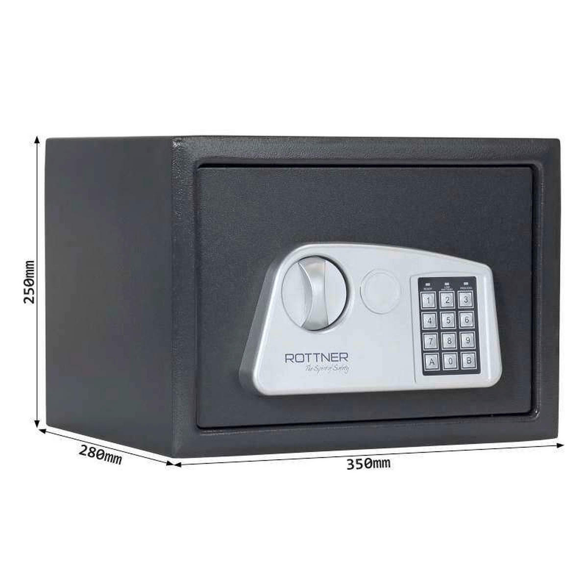 TRESOR - Anthrazit, KONVENTIONELL, Metall (35/25/28cm) - ROTTNER