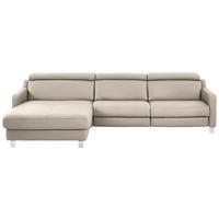 ECKSOFA in Echtleder Greige  - Chromfarben/Greige, Design, Leder/Metall (176/291cm) - Valdera