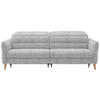 2-SITZER-SOFA in Webstoff Hellgrau  - Eiche Bianco/Hellgrau, Design, Holz/Textil (234-262/85-106/98-112cm) - Dieter Knoll
