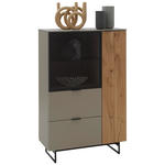 HIGHBOARD 90/140/41 cm  - Fango/Eichefarben, Design, Glas/Holz (90/140/41cm) - Dieter Knoll
