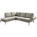 ECKSOFA Olivgrün Mikrofaser  - Schwarz/Olivgrün, KONVENTIONELL, Textil/Metall (207-223/250-288cm) - Hom`in
